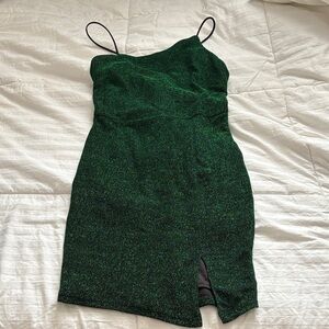 Lulu's Sparkling Green Mini Dress